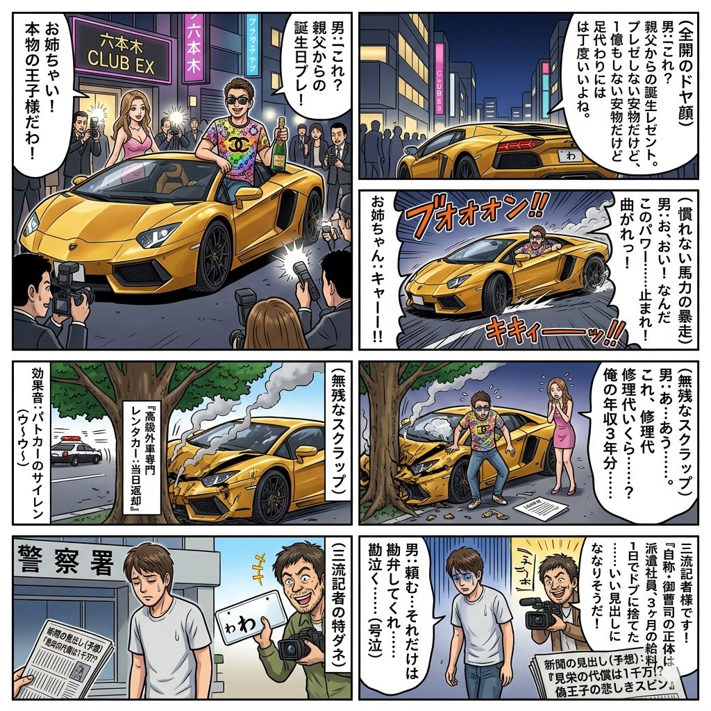 Four-Panel Manga: Rental Heir's 'Wa' Number Accident — output 1