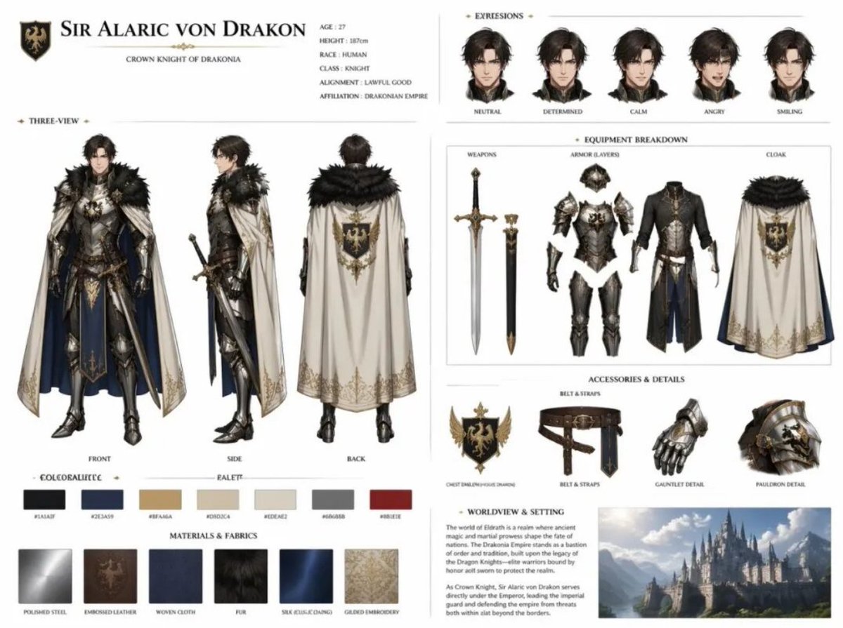 Comic / Storyboard - Character Reference Sheet Concept Art — output 1