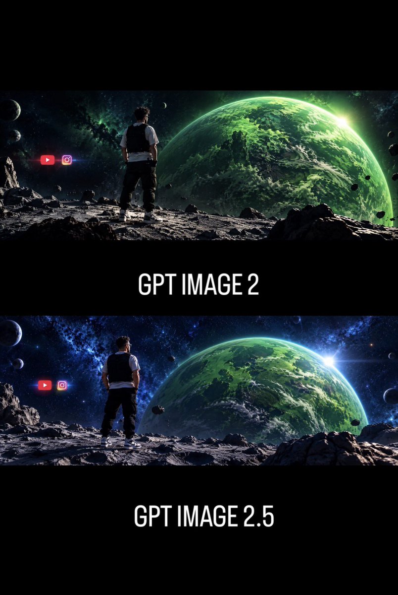 Profile / Avatar - GPT Image 2 vs 2.5 Space Comparison — output 1