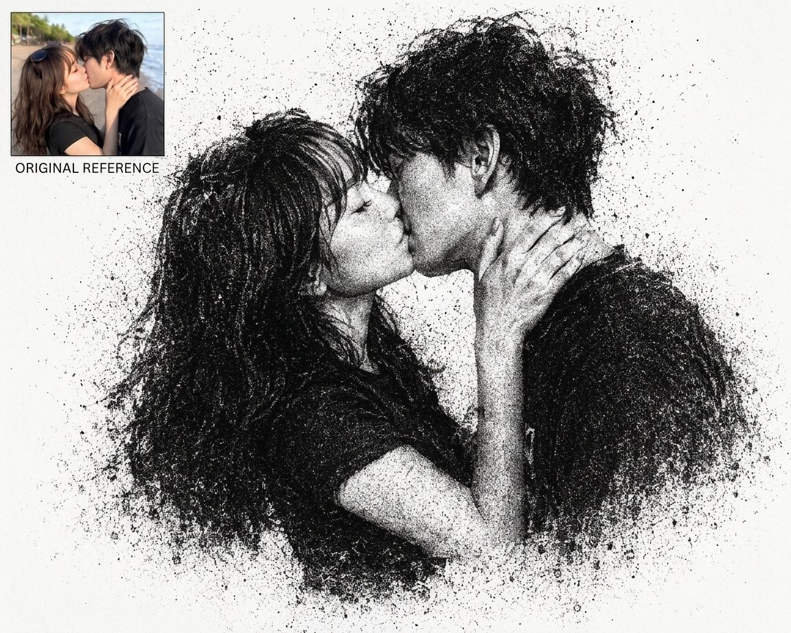 Social Media Post - Monochrome Carbon Dust Art Style — output 1