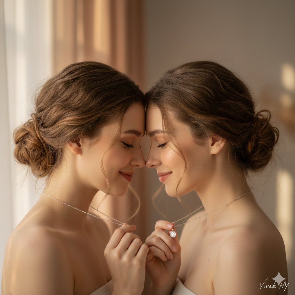 Soft Aesthetic Cinematic Portrait of Twins Prompt — output 1