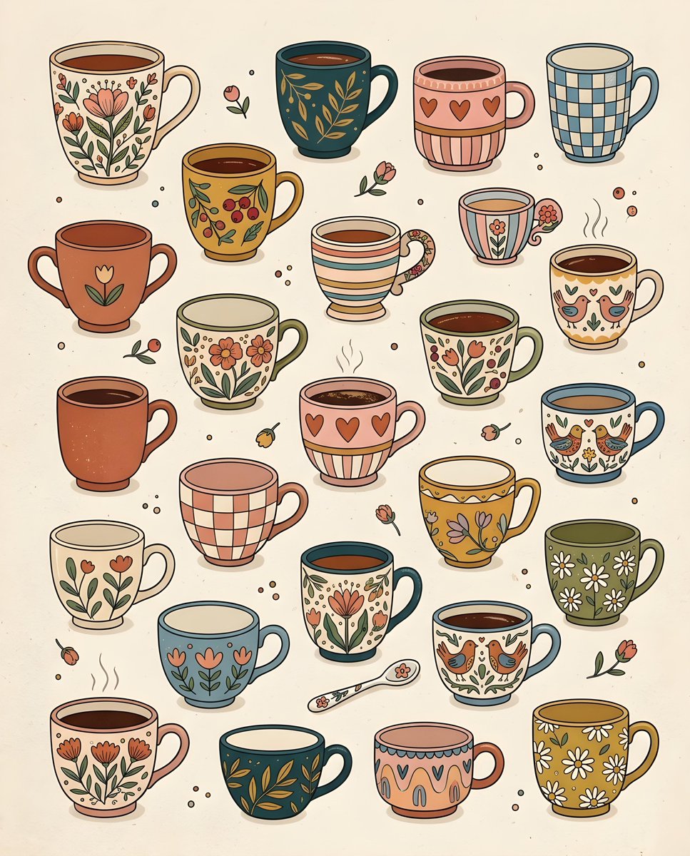 Whimsical Hand-Drawn Teacups — output 1