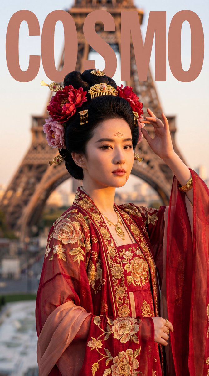 Tang Dynasty Empress in Paris Fashion Magazine Cover Prompt — output 1