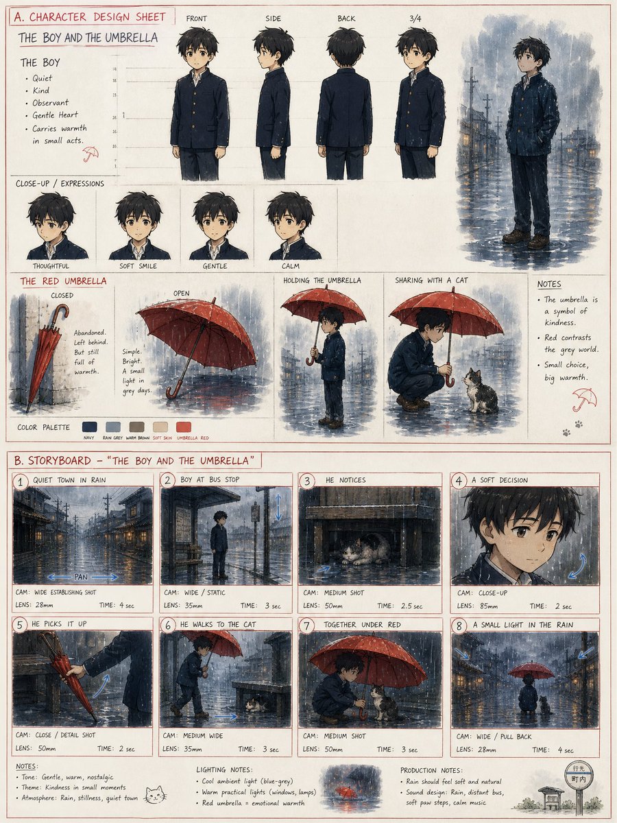 Comic / Storyboard - Anime Development and Storyboard Sheet — output 1