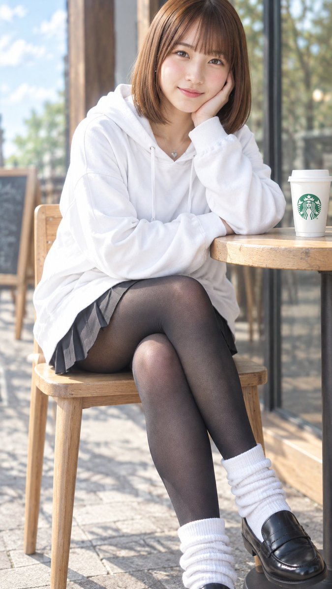 Profile / Avatar - Cafe Terrace Portrait Prompt — output 1