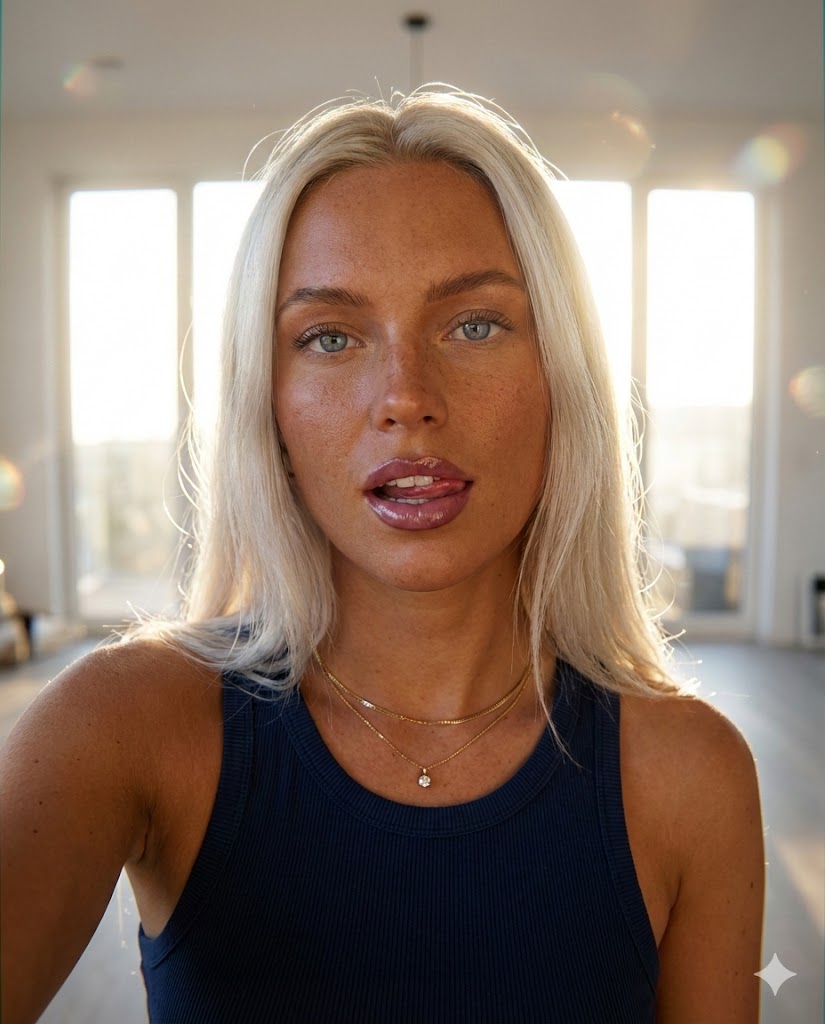 Profile / Avatar - Sunkissed Glamour Tight Crop Selfie at Golden Hour — output 1