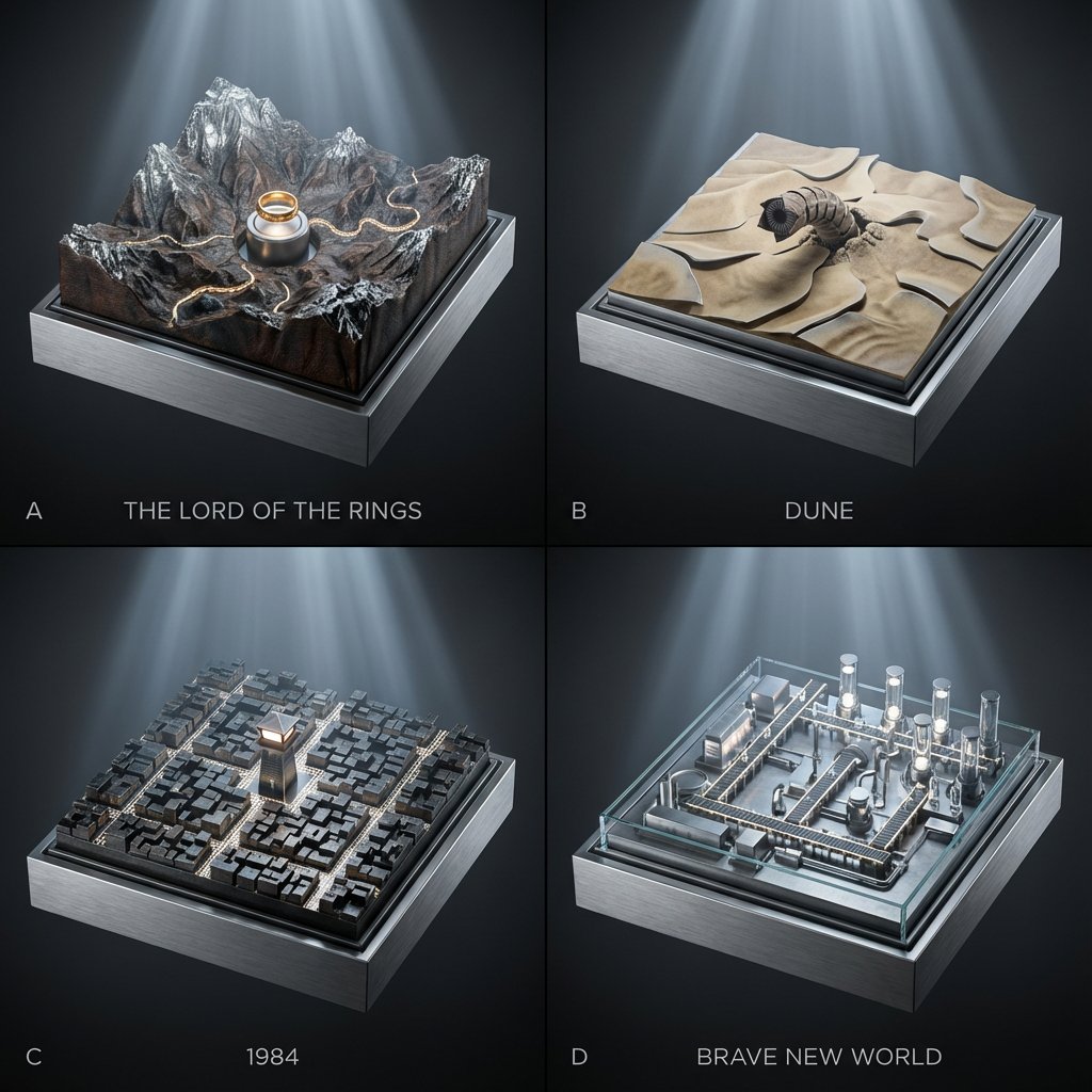 Infographic / Edu Visual - Topographic Relief Diorama of Classic Books — output 1