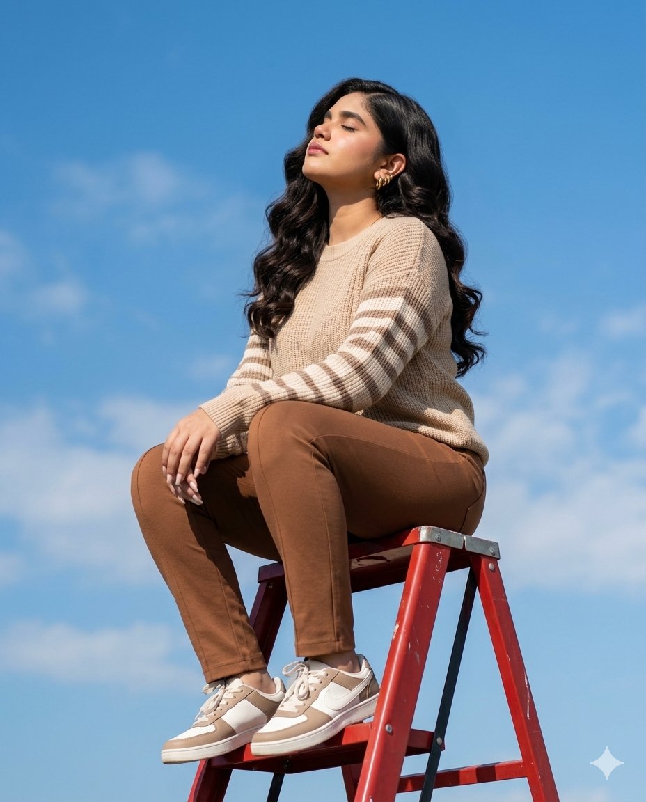 Sunlit Ladder Lifestyle Shot — output 1