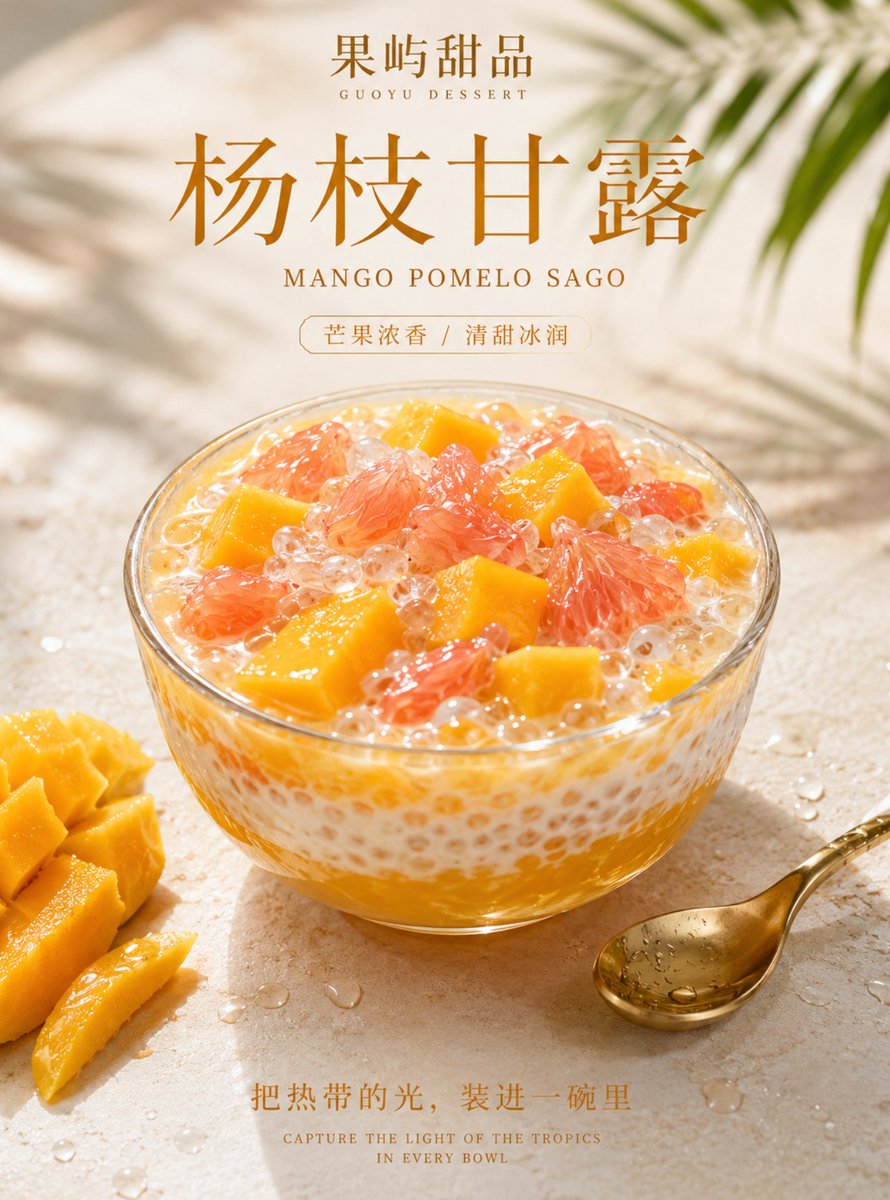 Product Marketing - Premium Mango Pomelo Sago Dessert Poster — output 1