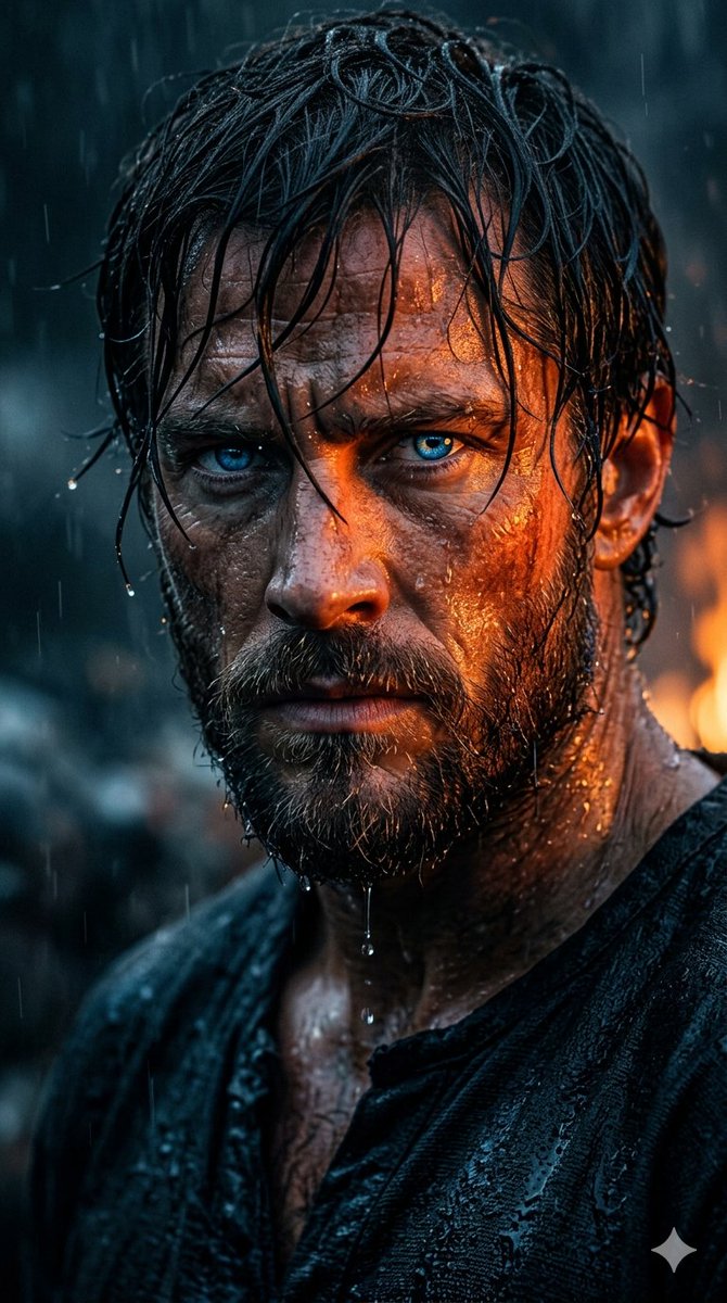 Profile / Avatar - Rugged Cinematic Rain Portrait — output 1