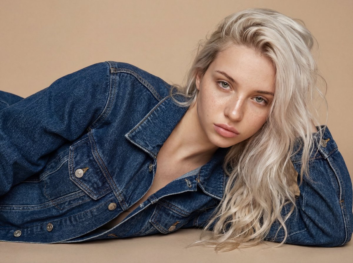 High Fashion Denim Editorial Prompt — output 1