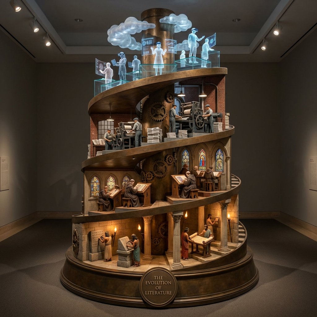 Infographic / Edu Visual - Helical Tower Sculpture Prompt for Visualizing Historical Evolution — output 1