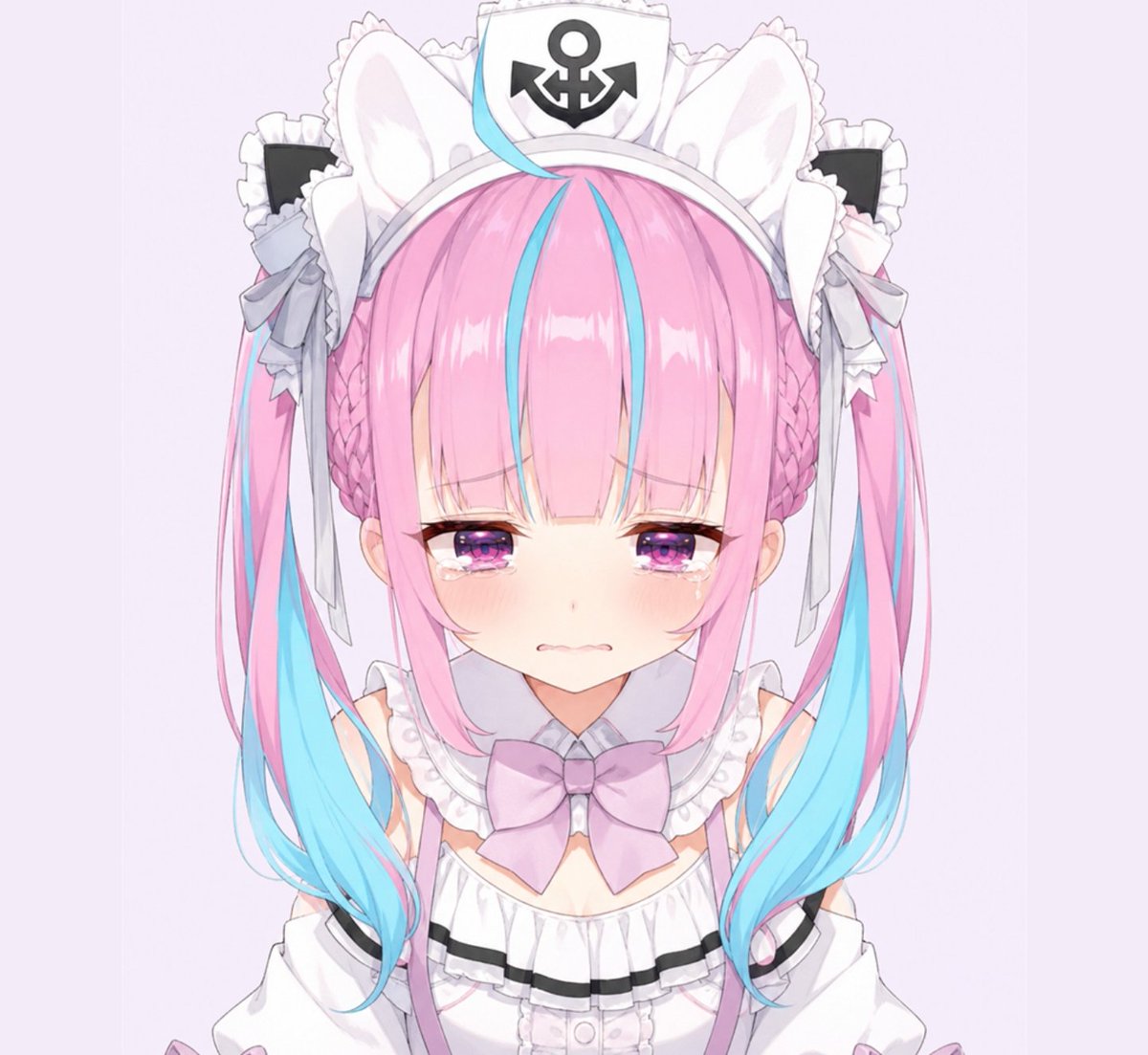 Profile / Avatar - Teary Pastel Maid Anime Sticker — output 1