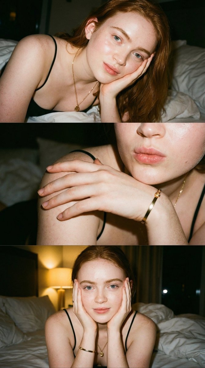 Profile / Avatar - Sadie Sink Close-Up Flash Photography Collage — output 1