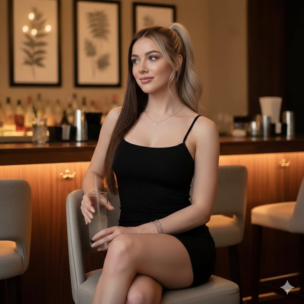 Ultra-Realistic Bar Lounge Editorial Portrait — output 1
