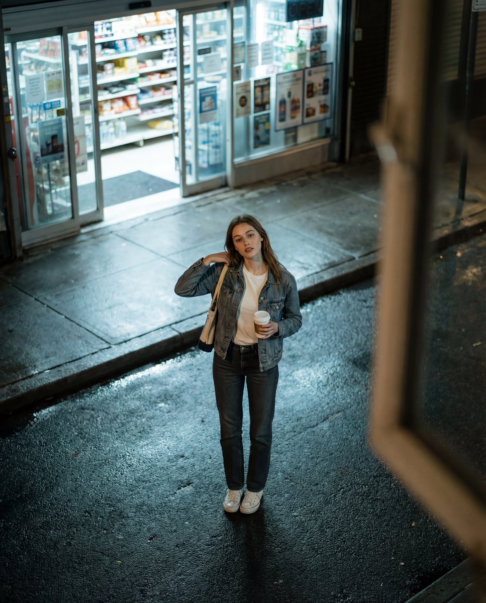 Social Media Post - Candid Night Street Fashion Photograph — output 1