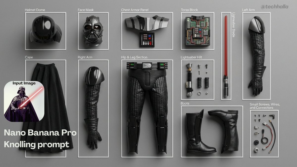 Knolling-style exploded flat-lay photo — output 1