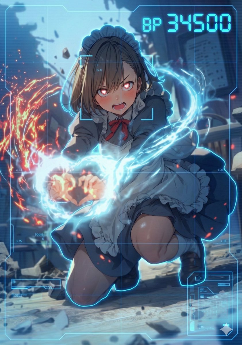 HUD battle power overlay for any character image — output 1