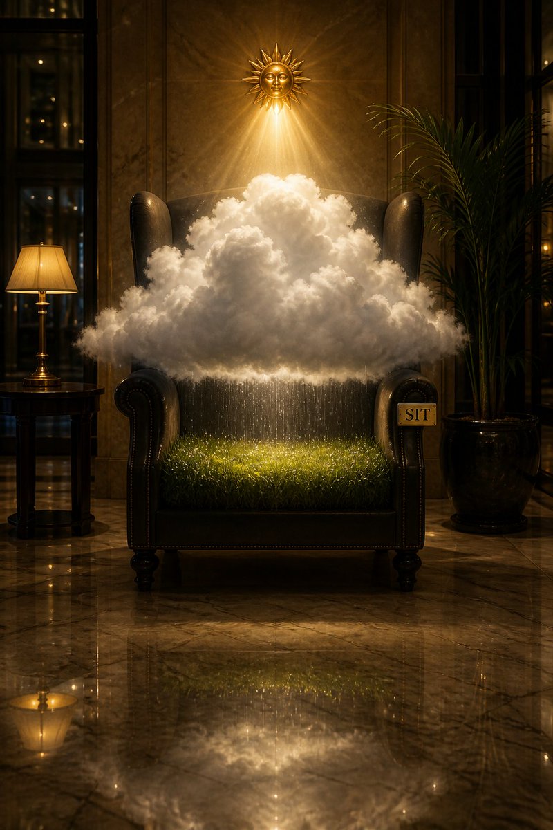 Comic / Storyboard - Surreal Weather Scene in Hotel Lobby — output 1