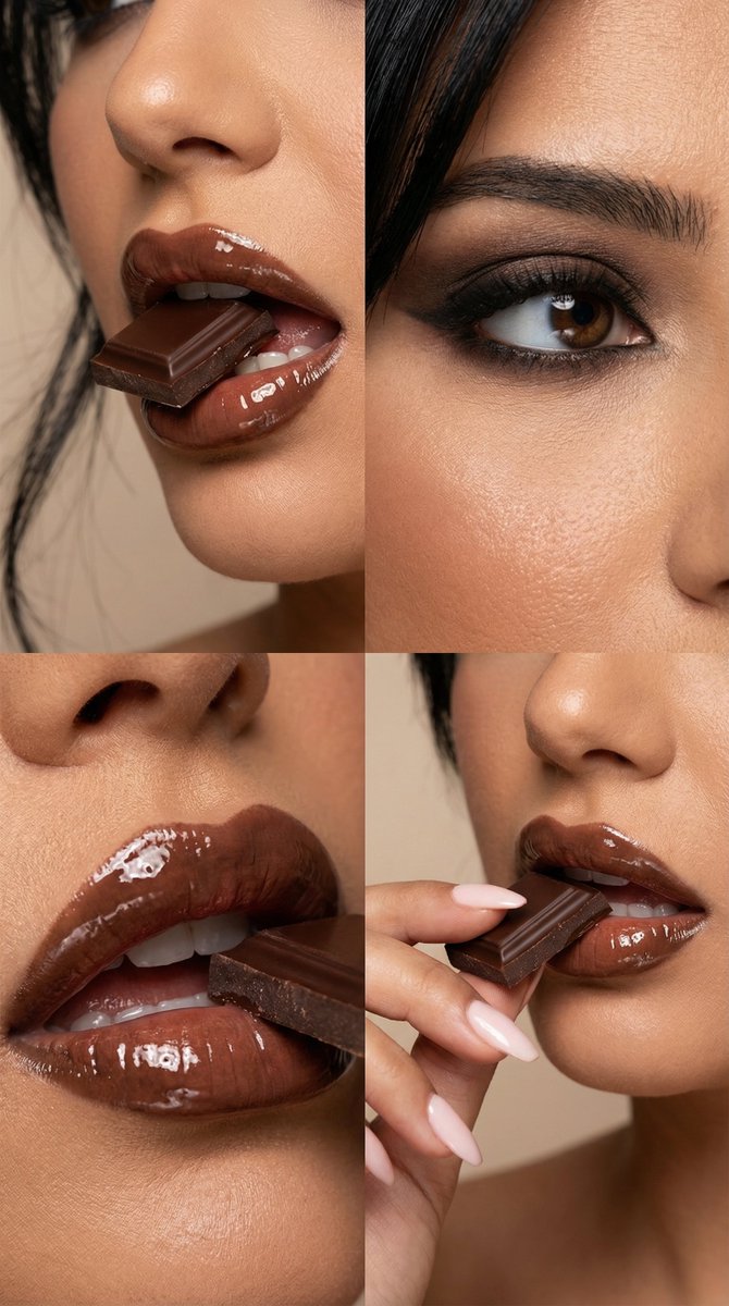 Luxury Editorial Beauty Macro Series with Chocolate — output 1