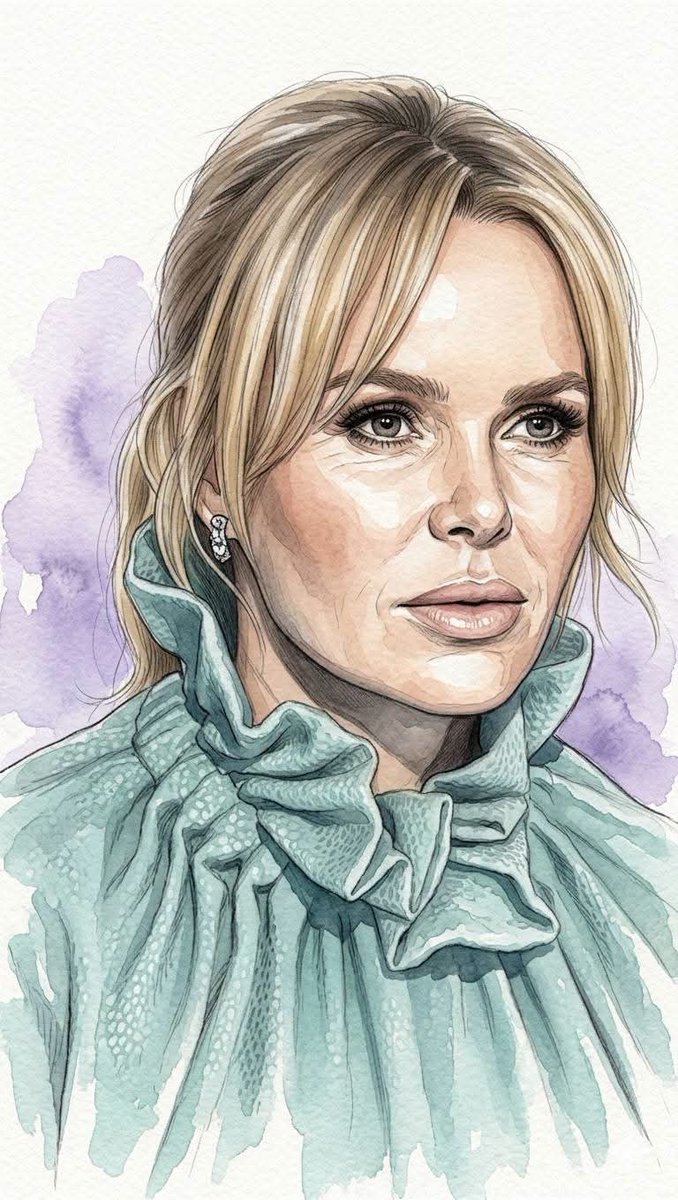 Editorial Watercolor Portrait Illustration — output 1