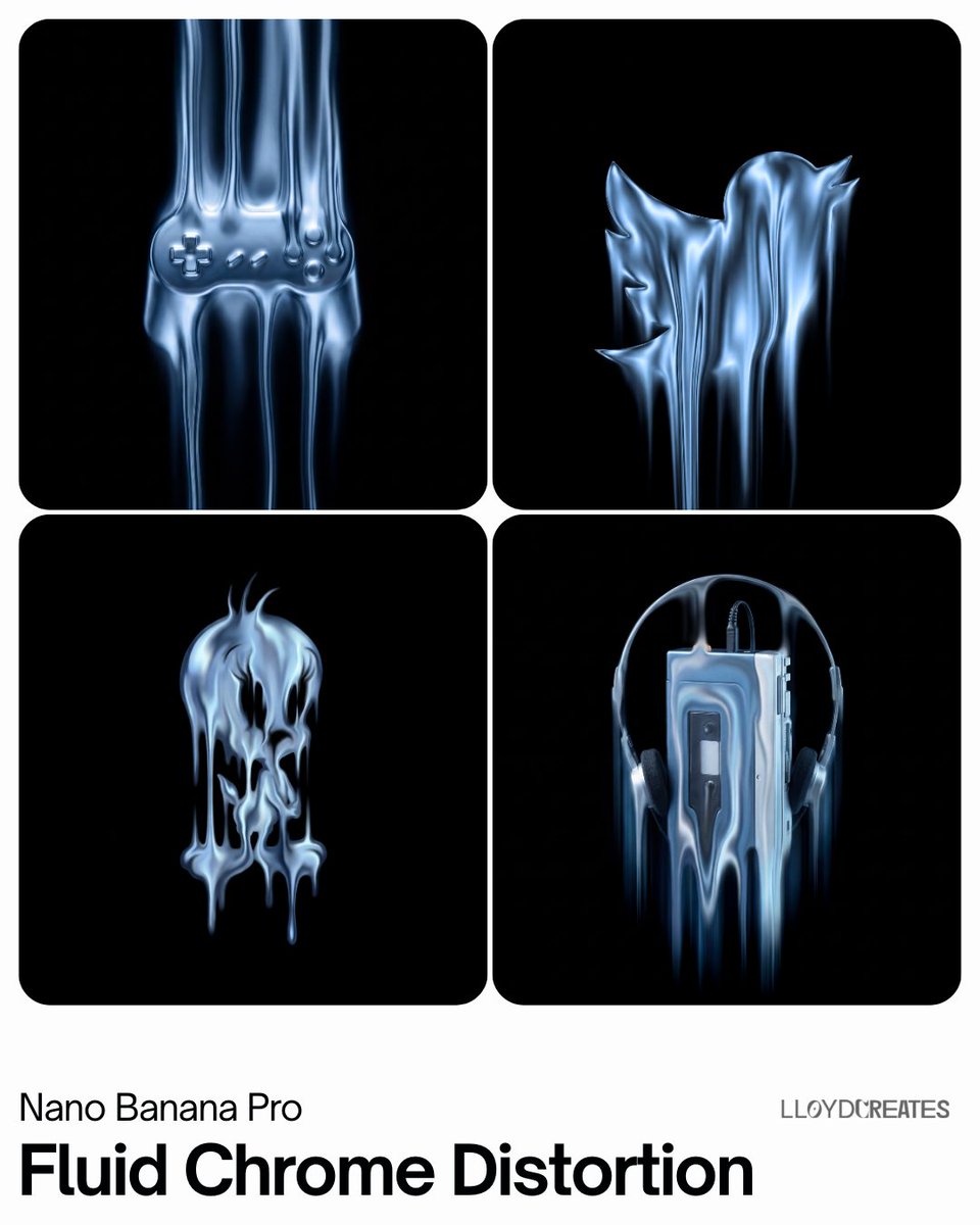 E-commerce Main Image - Fluid Chrome Distortion Product Render — output 1