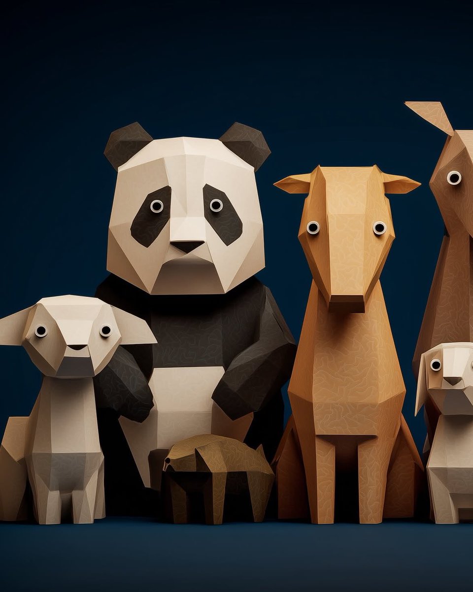 Game Asset - Collection of Low-Poly Origami Animals — output 1