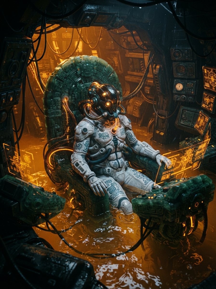 Comic / Storyboard - Mesoamerican Bio-Mechanical Cockpit — output 1