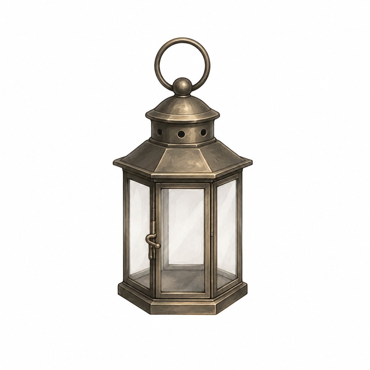 E-commerce Main Image - Vintage Brass Hanging Lantern — output 1