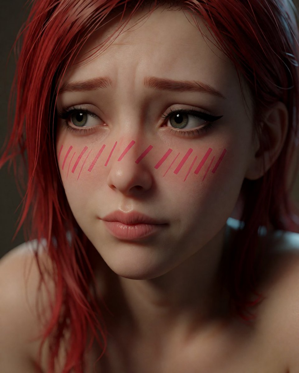 Profile / Avatar - Shy Red-Haired Anime Realism Portrait — output 1