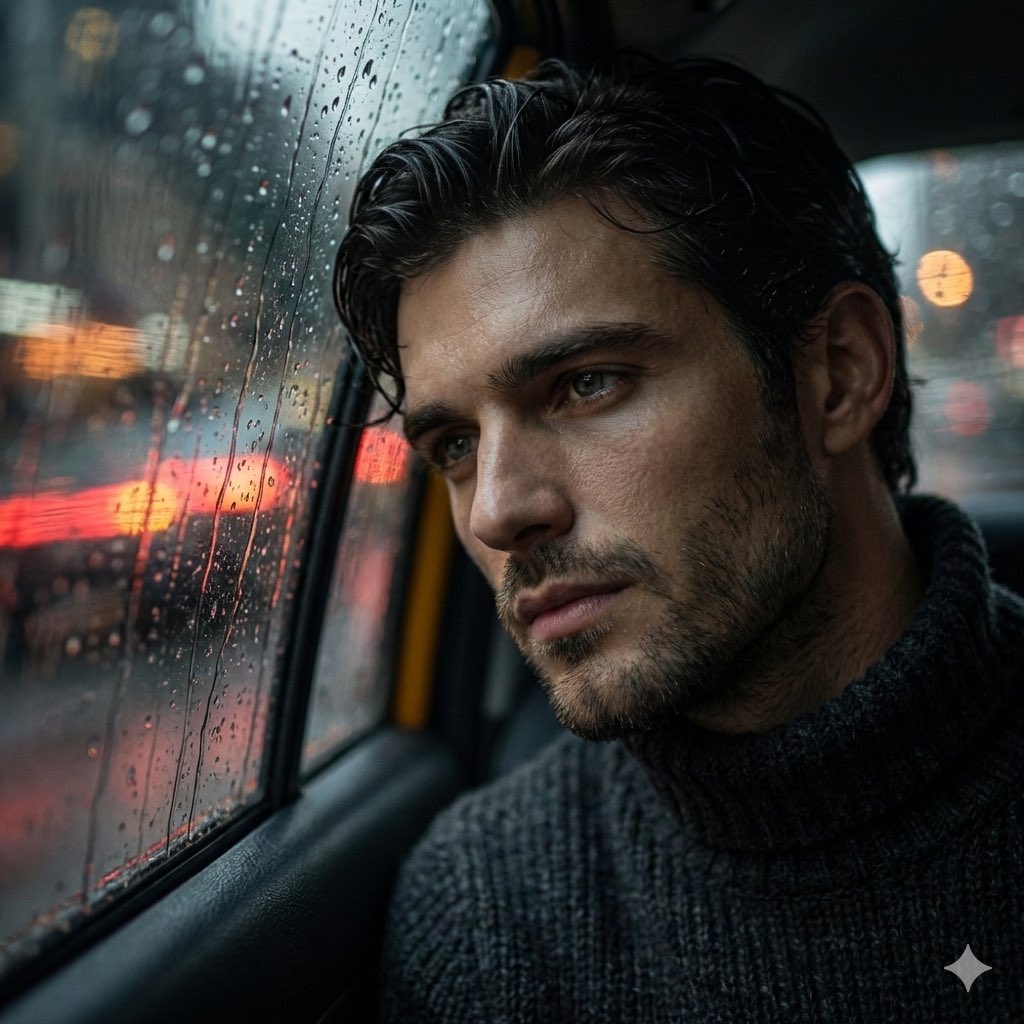 Profile / Avatar - Cinematic Close-up in a Rainy Taxi — output 1