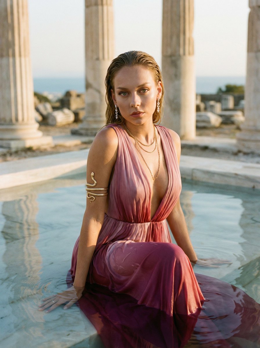 Ester Expósito High-Fashion Editorial in Greek Ruins — output 1
