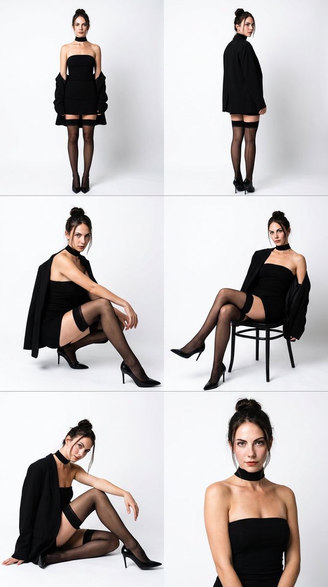 High-Fashion Black Elegance Photo Collage Prompt — output 1