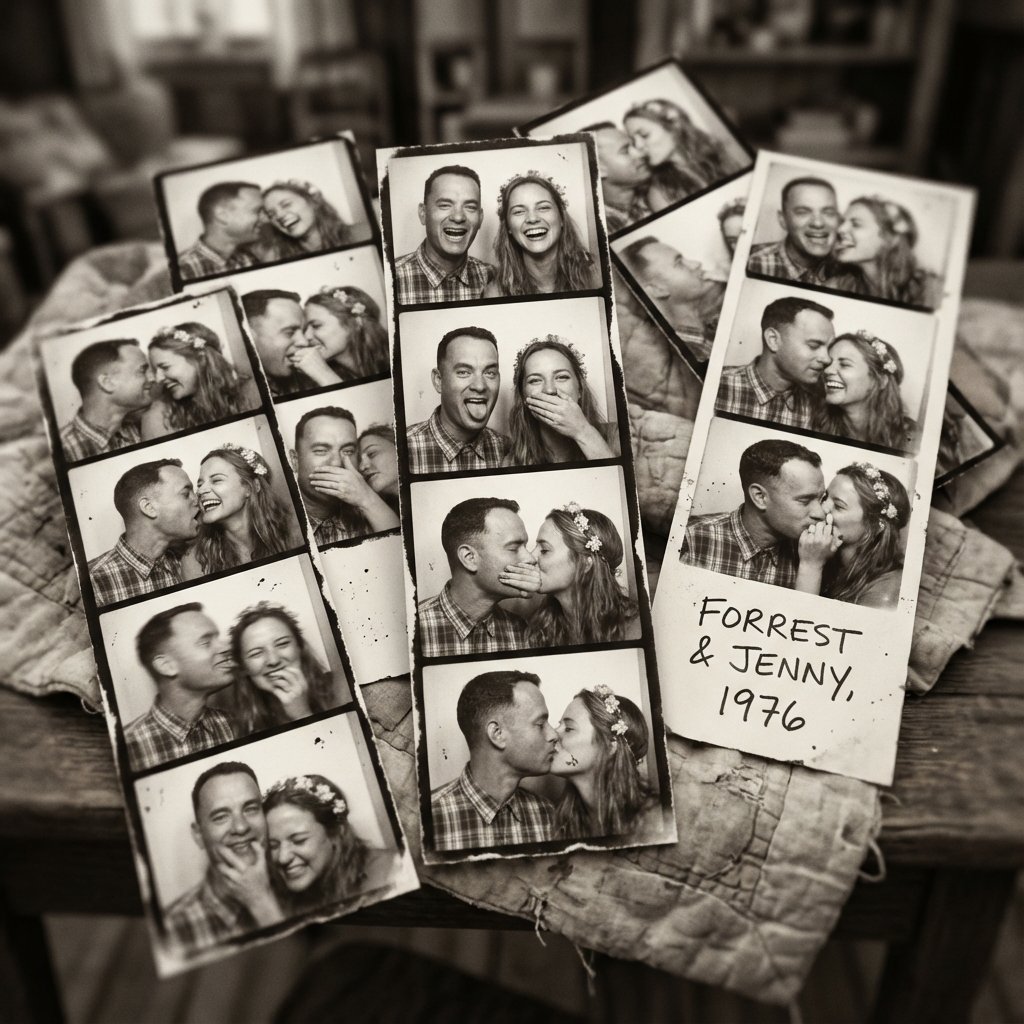 Forrest Gump & Jenny Analog Photobooth Collage — output 1
