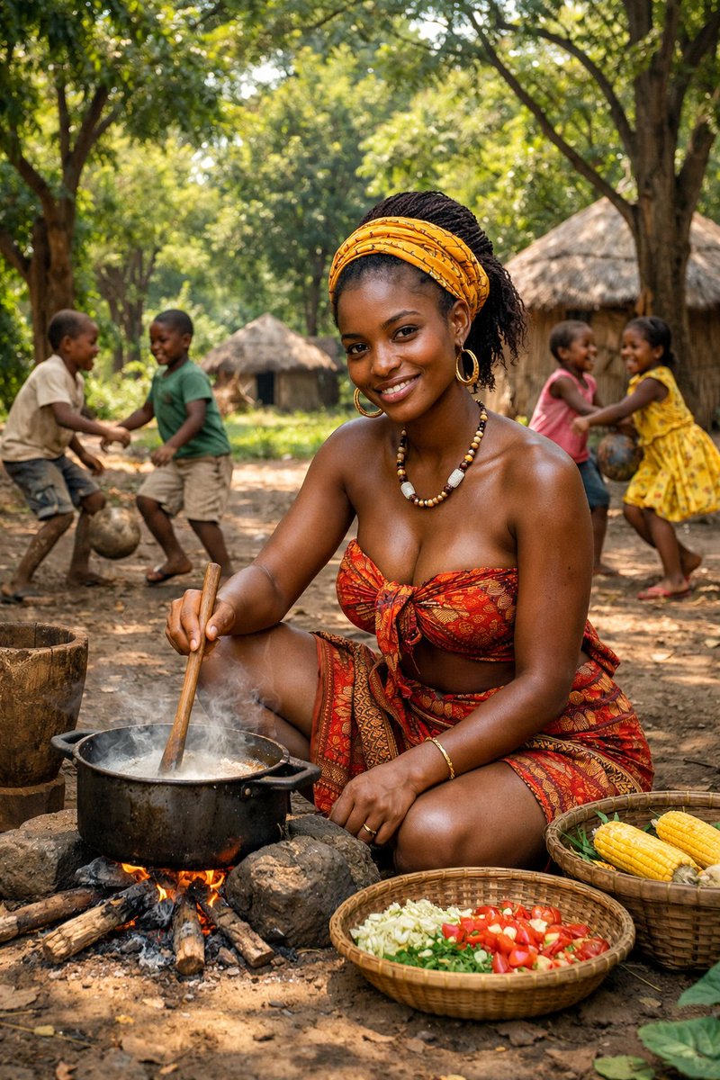 Social Media Post - Documentary Photo of African Village Scene โ output 1