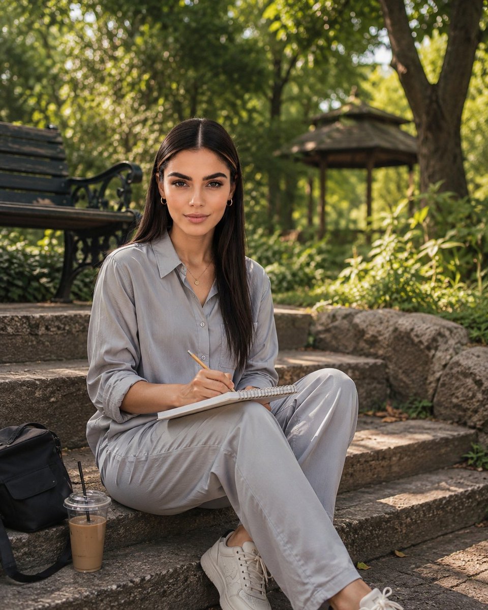 Profile / Avatar - Photorealistic Portrait of Woman in Botanical Park — output 1