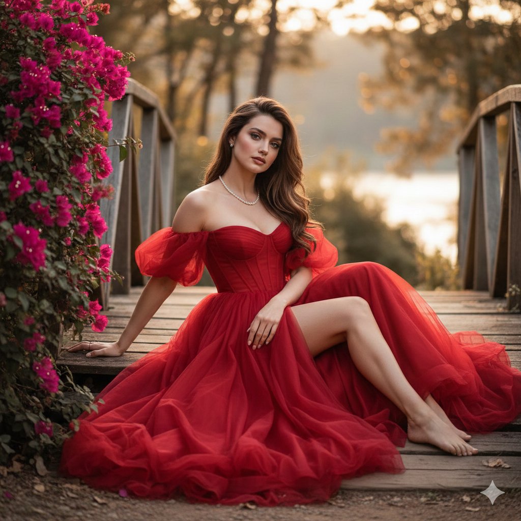 Ana de Armas in Red Gala Dress Fine-Art Photography — output 1