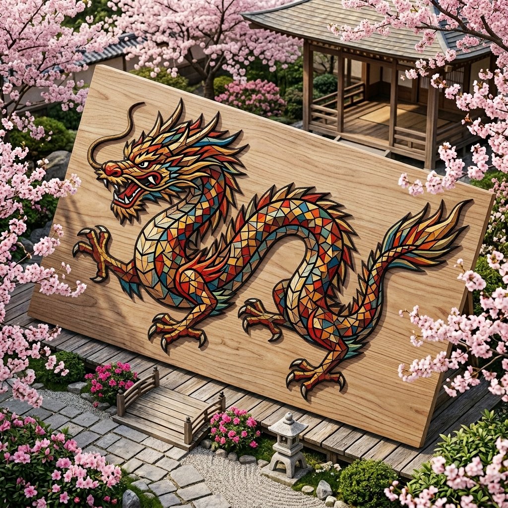 Infographic / Edu Visual - Chinese Dragon Wood Mosaic — output 1