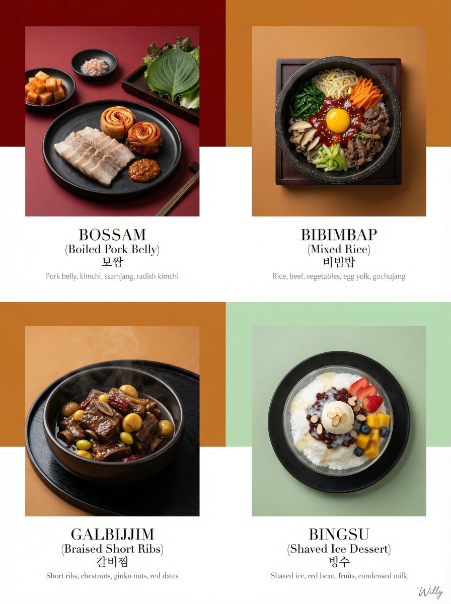 Luxury Korean Tasting Menu Editorial Layout Prompt — output 1