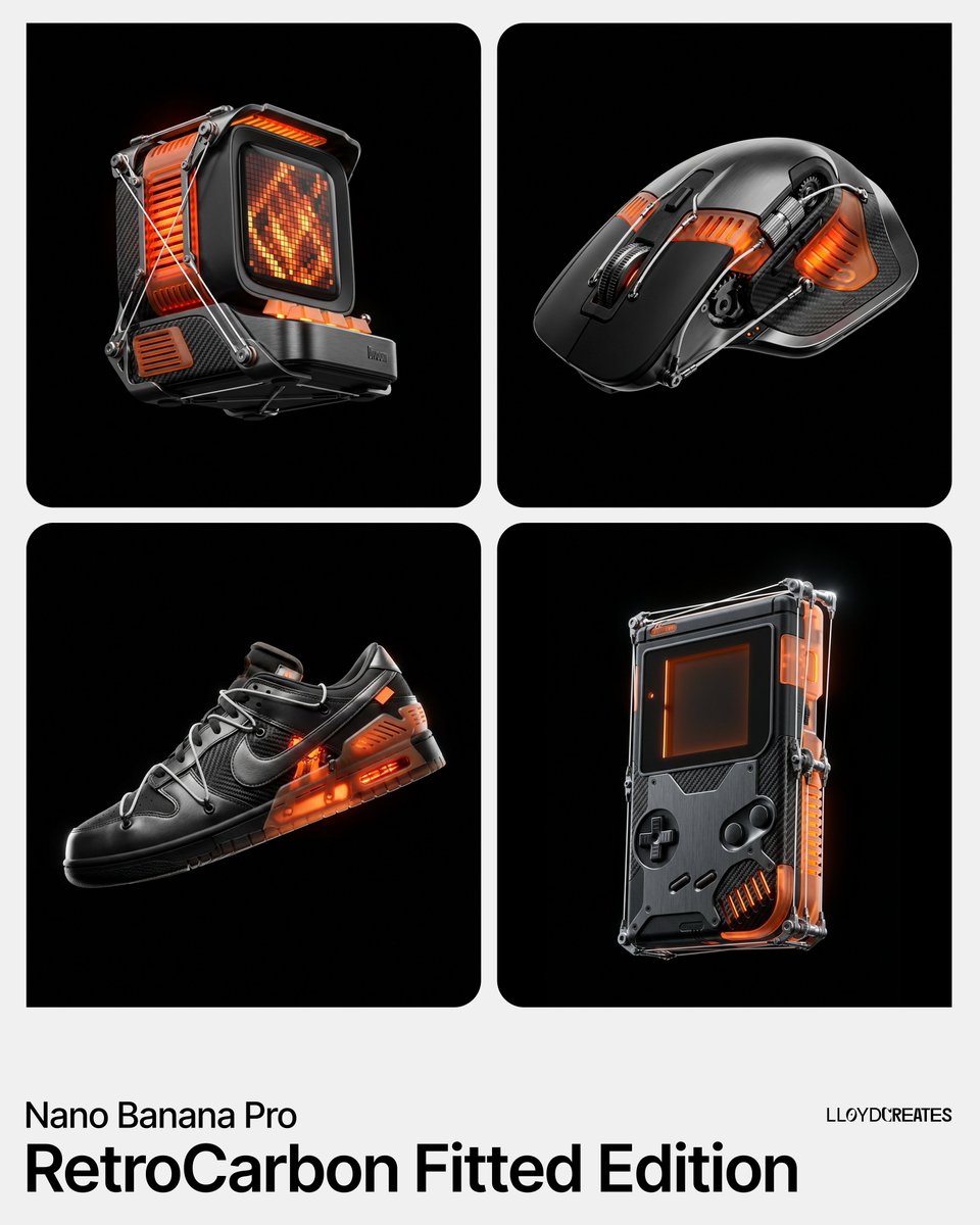 E-commerce Main Image - RetroCarbon Levitating Product Void Prompt — output 1