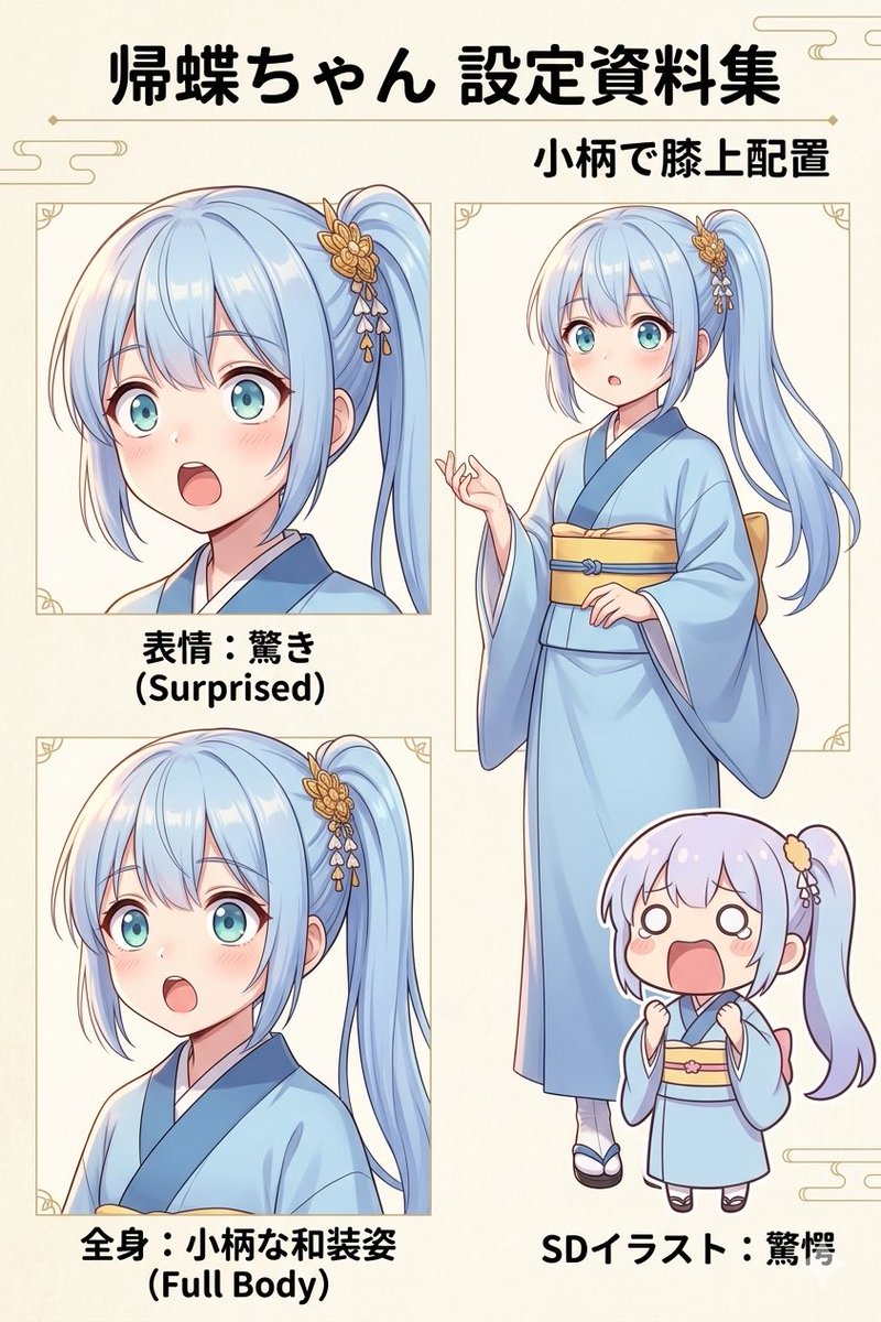 Game Asset - Japanese Anime Character Sheet Prompt — output 1