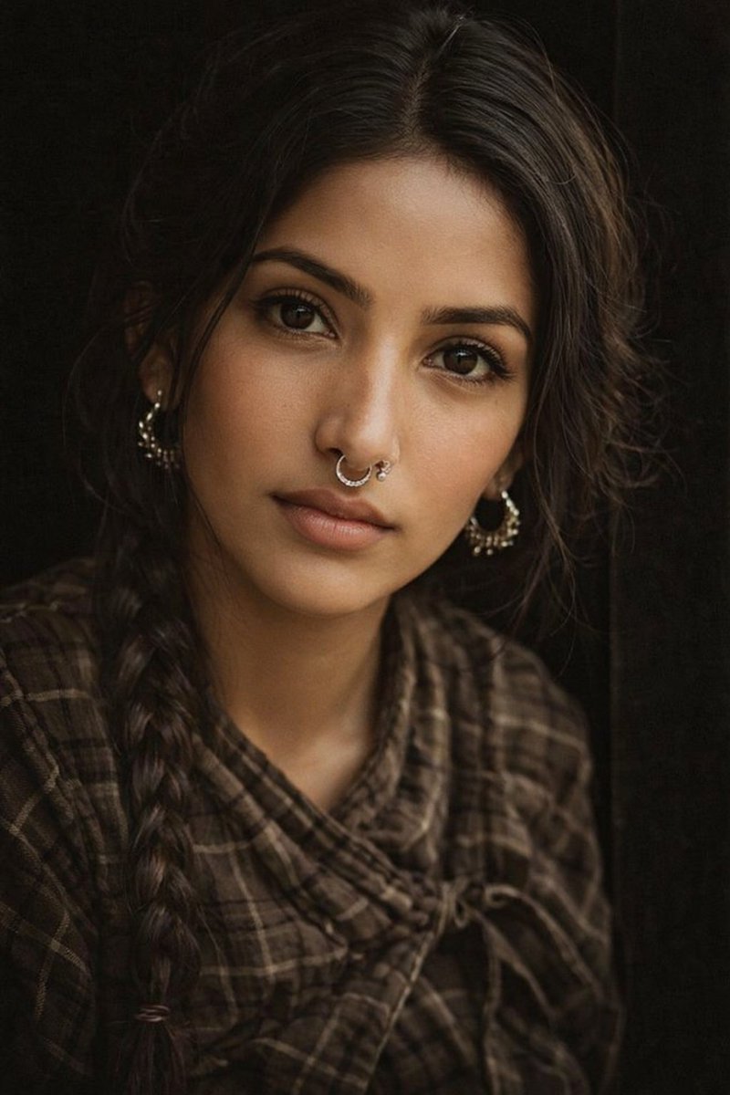 Black and White Portrait with Serene Expression — output 1