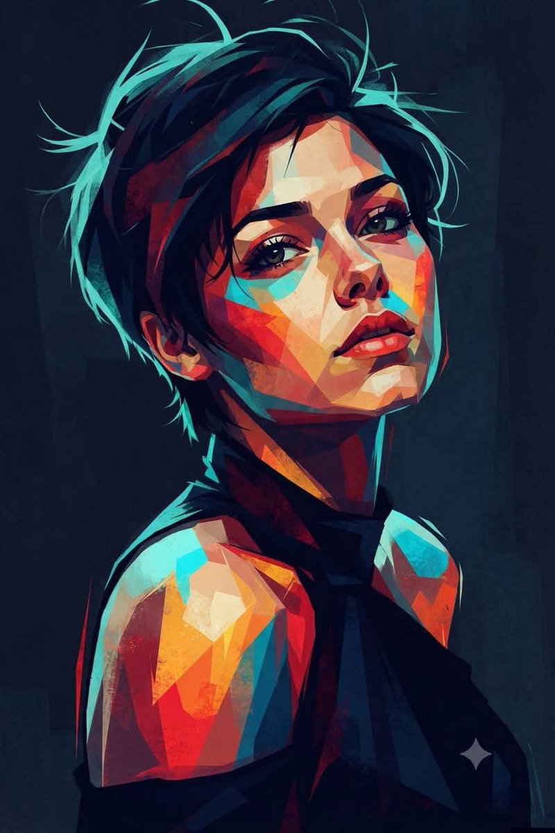 Geometric Cubist Portrait Illustration — output 1