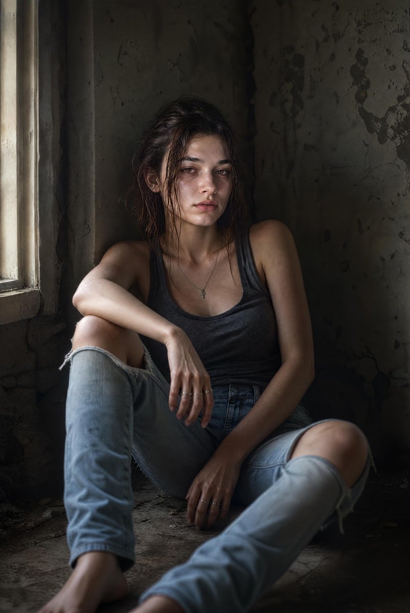 Comic / Storyboard - Cinematic Abandoned Room Portrait — output 1