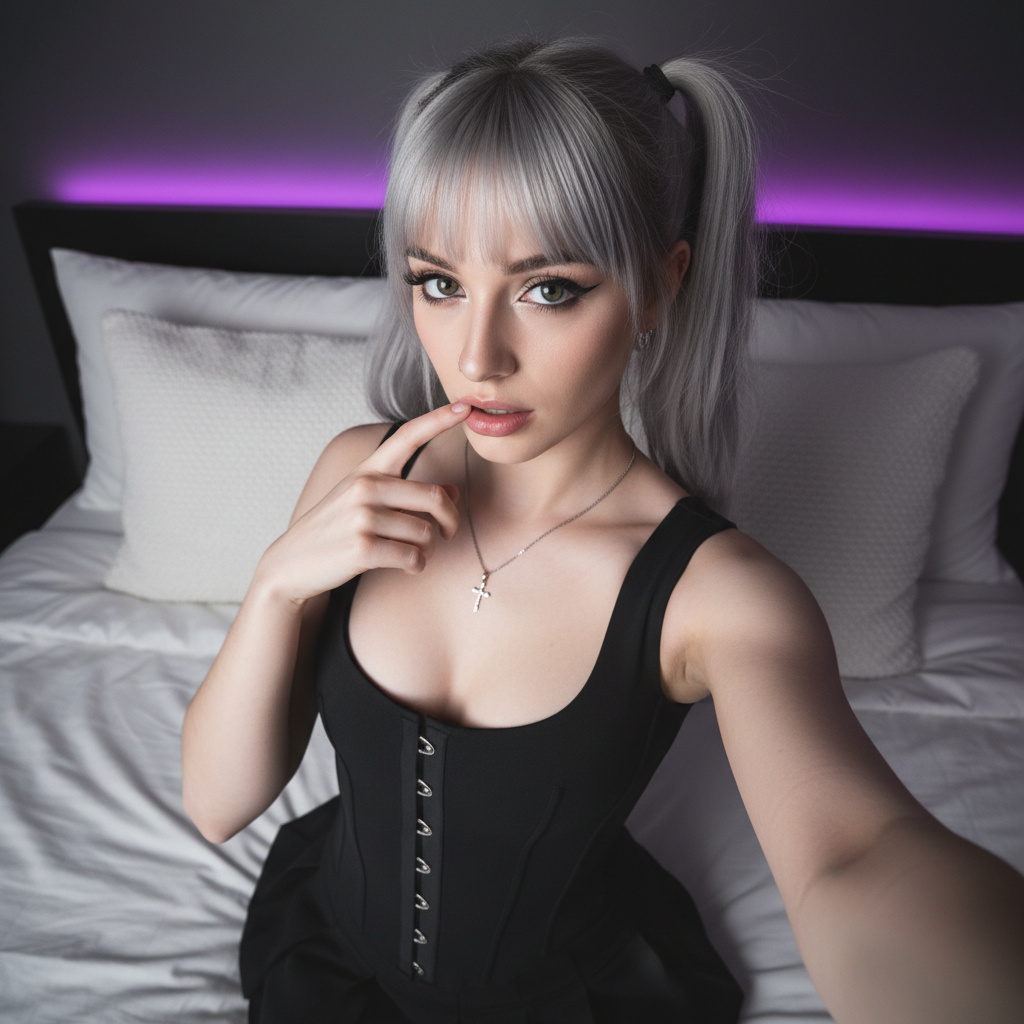 Profile / Avatar - E-Girl Y2K Flash Selfie Prompt — output 1
