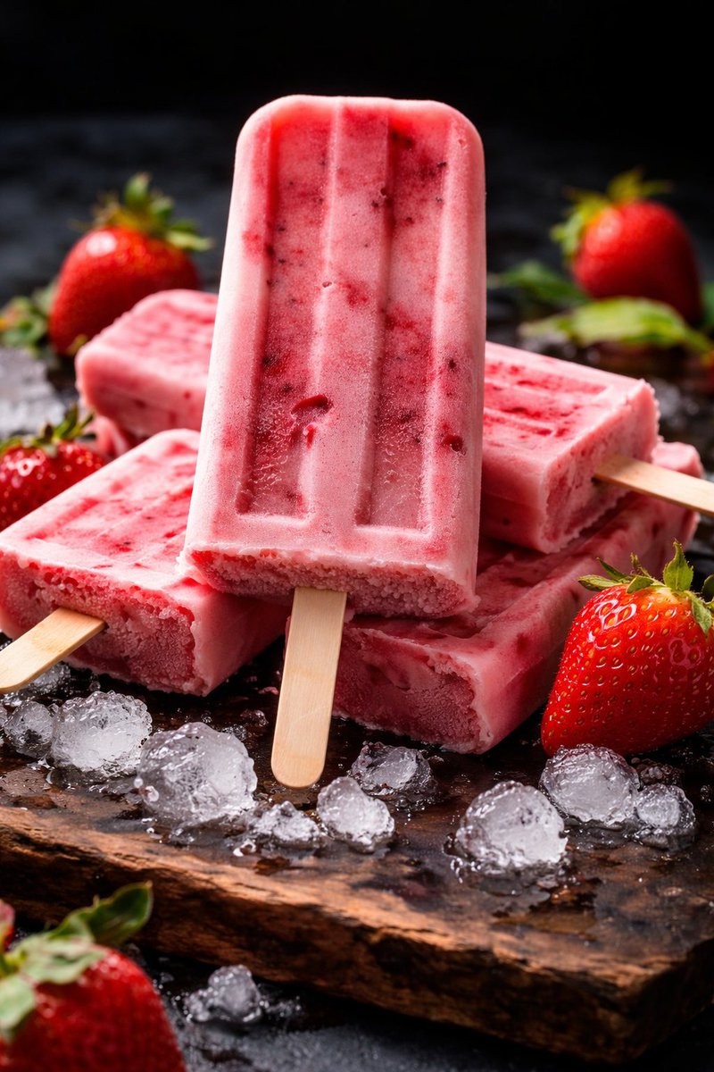8K Food Photography Prompt for Mango Popsicles — output 1