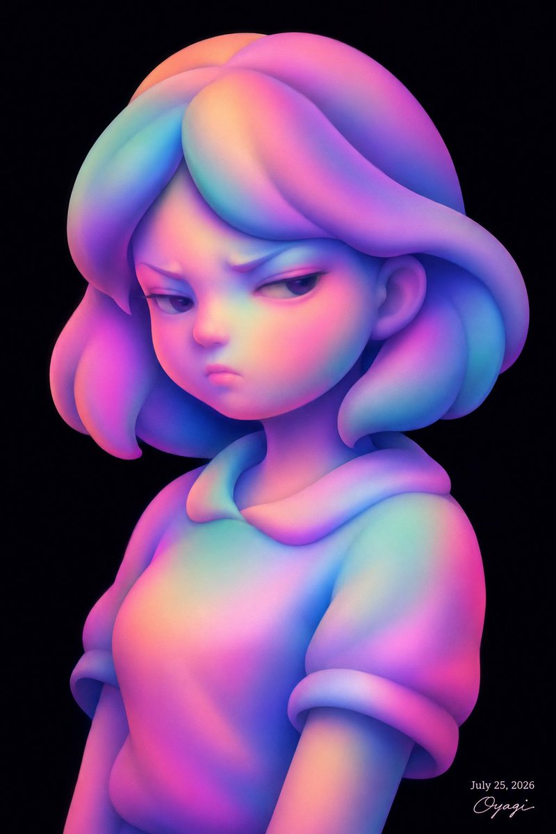Profile / Avatar - Iridescent Abstract Girl Portrait — output 1