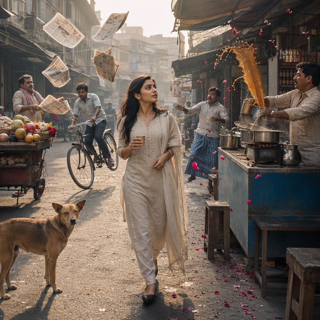 Social Media Post - Indian Street Market Time-Freeze Photograph — output 1