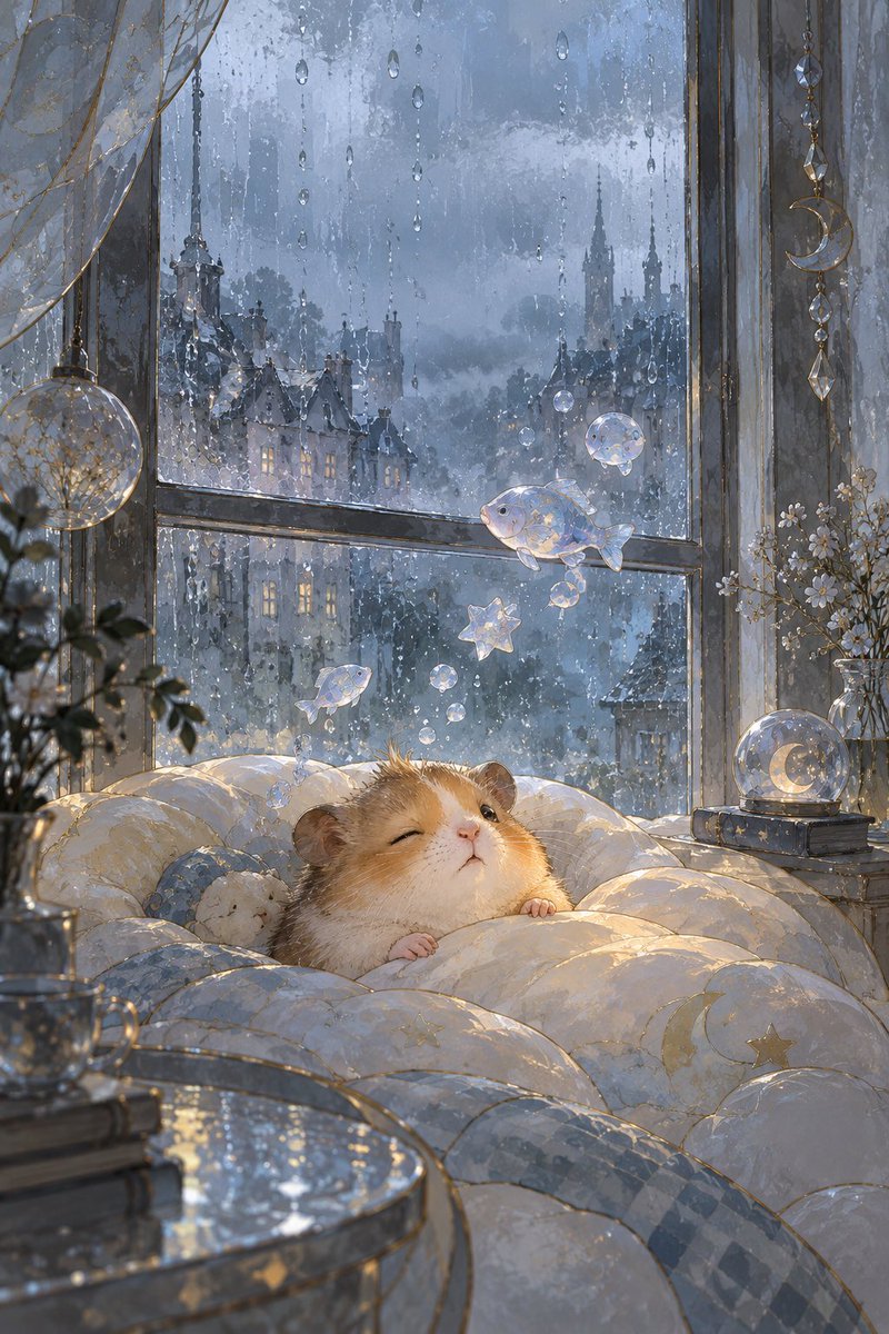 Comic / Storyboard - Rainy Morning Hamster Glass Art — output 1