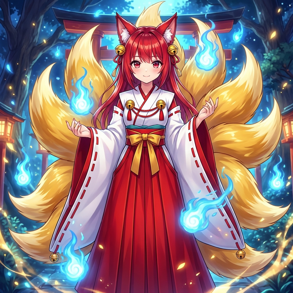 Transforming into a Nine-Tailed Fox (Kitsune) — output 1